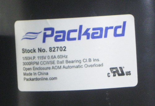 Packard Draft Inducer Motor For York Mccombs Supply Co 702 Packard Draft Inducer Motor For York Mccombs Supply Co 702