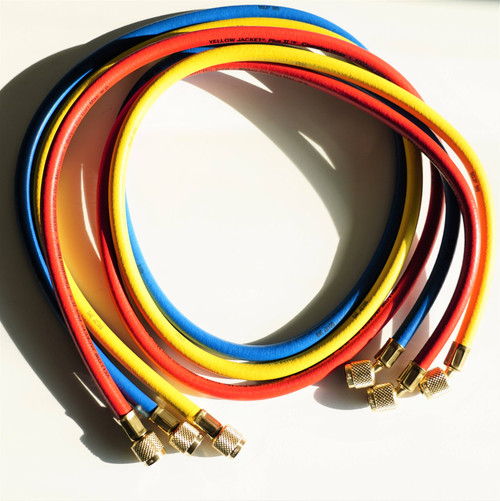 Yellow Jacket 21985 60" HVAC Charging Hoses HAV-60-RYB Standard Fittings Set