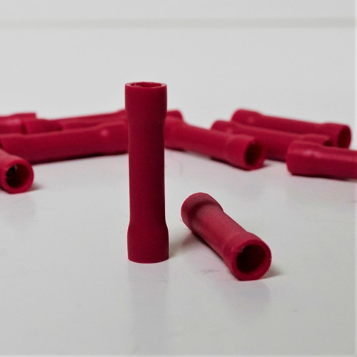 Insulated Supco T1051C Butt Connector 22-18 Gauge Pack of 100 Red Insulated Supco T1051C Butt Connector 22-18 Gauge Pack of 100 Red