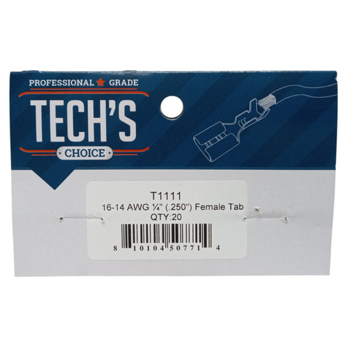 Choice T1111 High Temperature Female Slip-ons Pack of 20 for 16-14 Wire