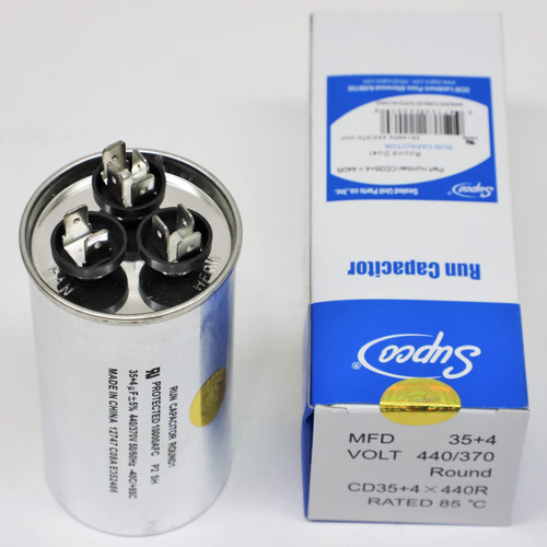 Round Run Capacitor 35+6 MFD 440V | McCombs Supply | CD35+6X440R