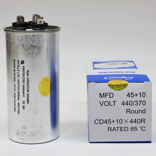 Round Run Capacitor 80+10 MFD 440V | McCombs Supply | CD80+