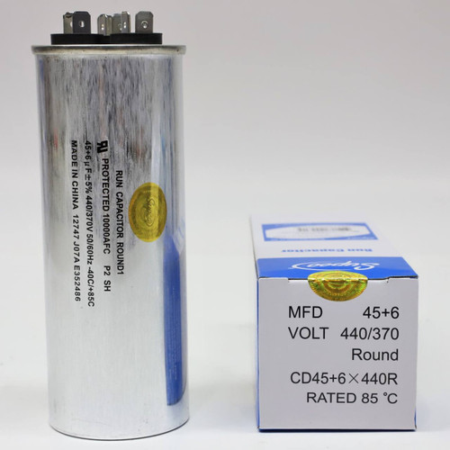 CD45+6X440R Round Dual Run Capacitor