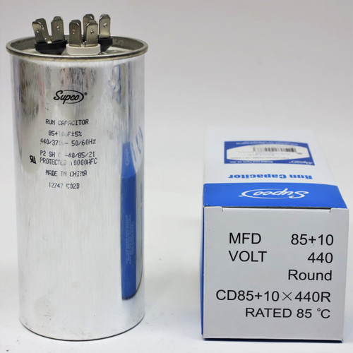 Round Run Capacitor 80+10 MFD 440V | McCombs Supply | CD80+