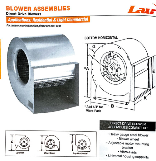 Lau Direct Drive Blower Assembly Supply 02484029M