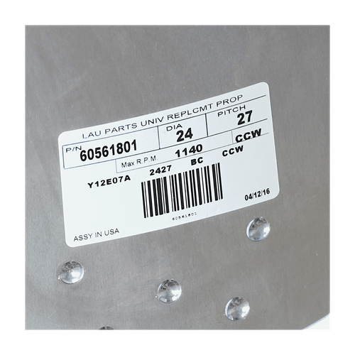 Lau 60561801 24" Fan Blade CCW Rotation 27 Degree Pitch 5 Blades