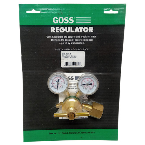 Goss EO-25F-A Oxygen Brass Regulator NOS
