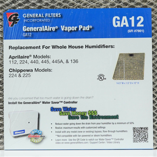 General Air Furnace Humidifier Pad Filter Supply Co 1210