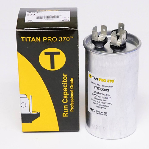 TitanPro TRCD303 HVAC Round Dual Motor Run Capacitor