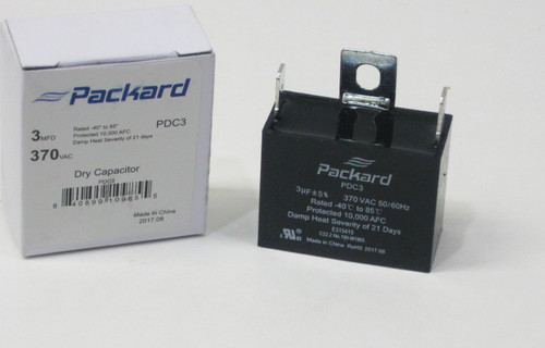 Packard HVAC Dry Motor Run Capacitor part number PDC3
