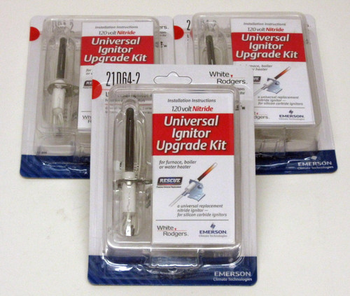 21D64-2_3-PACK White Rodgers Furnace Hot Surface Ignitor Universal Nitride Kit