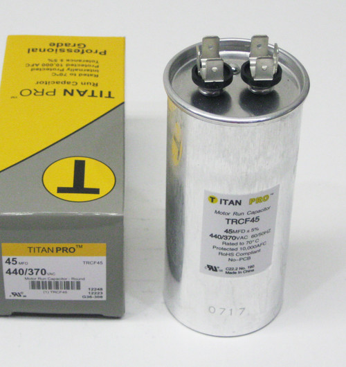 TitanPro TRCF45 HVAC Round Motor Run Capacitor.