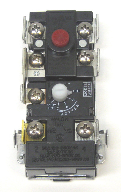 Apcon electric water heater thermostat for upper element thermodisc, part number WH6-4, main view. 