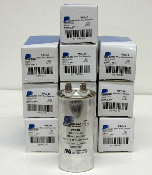 PRC40-10  Round 40 mfd uf 370 Volts Vac Electric Motor Run Capacitor NEW