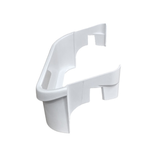 Electrolux refrigerator freezer door bin shelf white, part number 240351601, side view.
