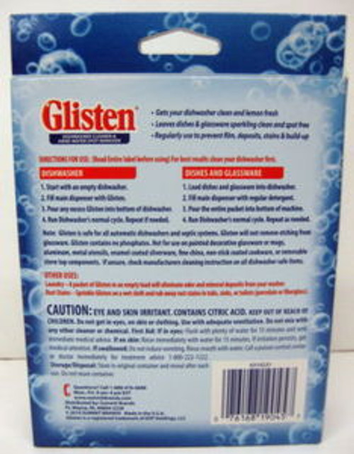 Glisten-12 Dishwasher Hard Water Cleaner 24-2 ounce PKGS - McCombs