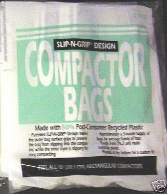 WC60X5017 GE 15" Trash Compactor Bags Slip-N-Grip 12 Bags