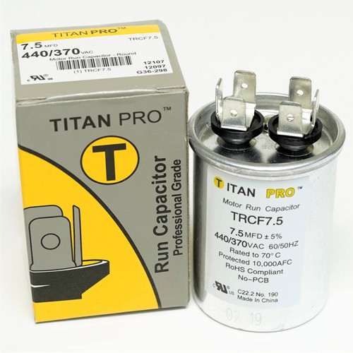 TitanPro TRCF7.5 HVAC Round Motor Run Capacitor