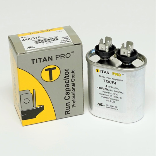 TitanPro TOCF4 HVAC Motor Run Oval Capacitor