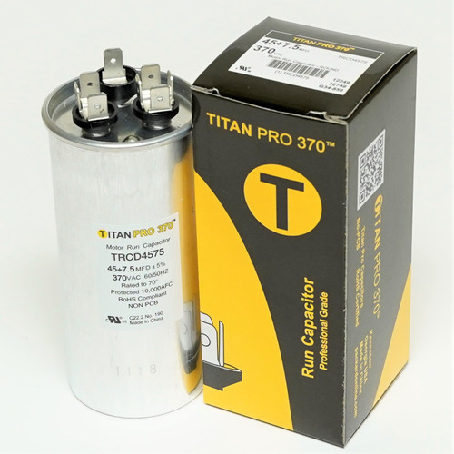 TitanPro TRCD4075 HVAC Round Dual Motor Run Capacitor