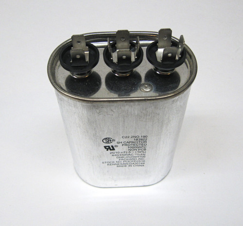 TitanPro TOCFD2510 HVAC Oval Motor Run Dual Capacitor. 25/10 MFD/UF 440/370 Volts
