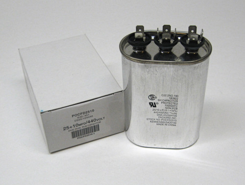 TOCFD2510 HVAC Oval Motor Run Dual Capacitor