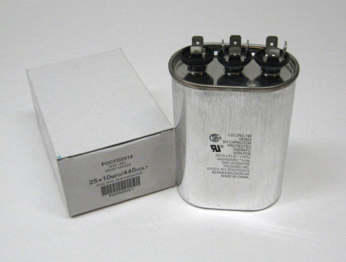 TOCFD2510 HVAC Oval Motor Run Dual Capacitor