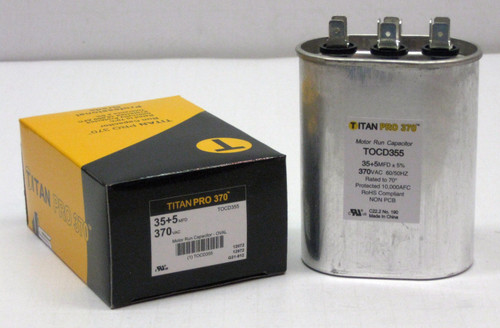 TOCD355 HVAC Oval Dual Motor Run Capacitor