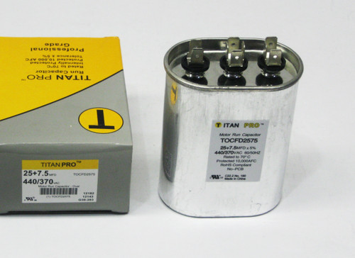 TOCFD2575 HVAC Oval Motor Run Dual Capacitor