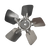 A60815 Metal Fan Blade 8" Diameter 5 Blades 5/16" Bore Hub CCW 36 Degree Prop