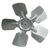 A63841 Metal Fan Blade 8" Diameter 5 Blades 1/4" Bore Hub CW 24 Degree Propeller