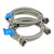 Stainless Steel Washing Machine 4' Set Inlet Fill Hoses with Washers