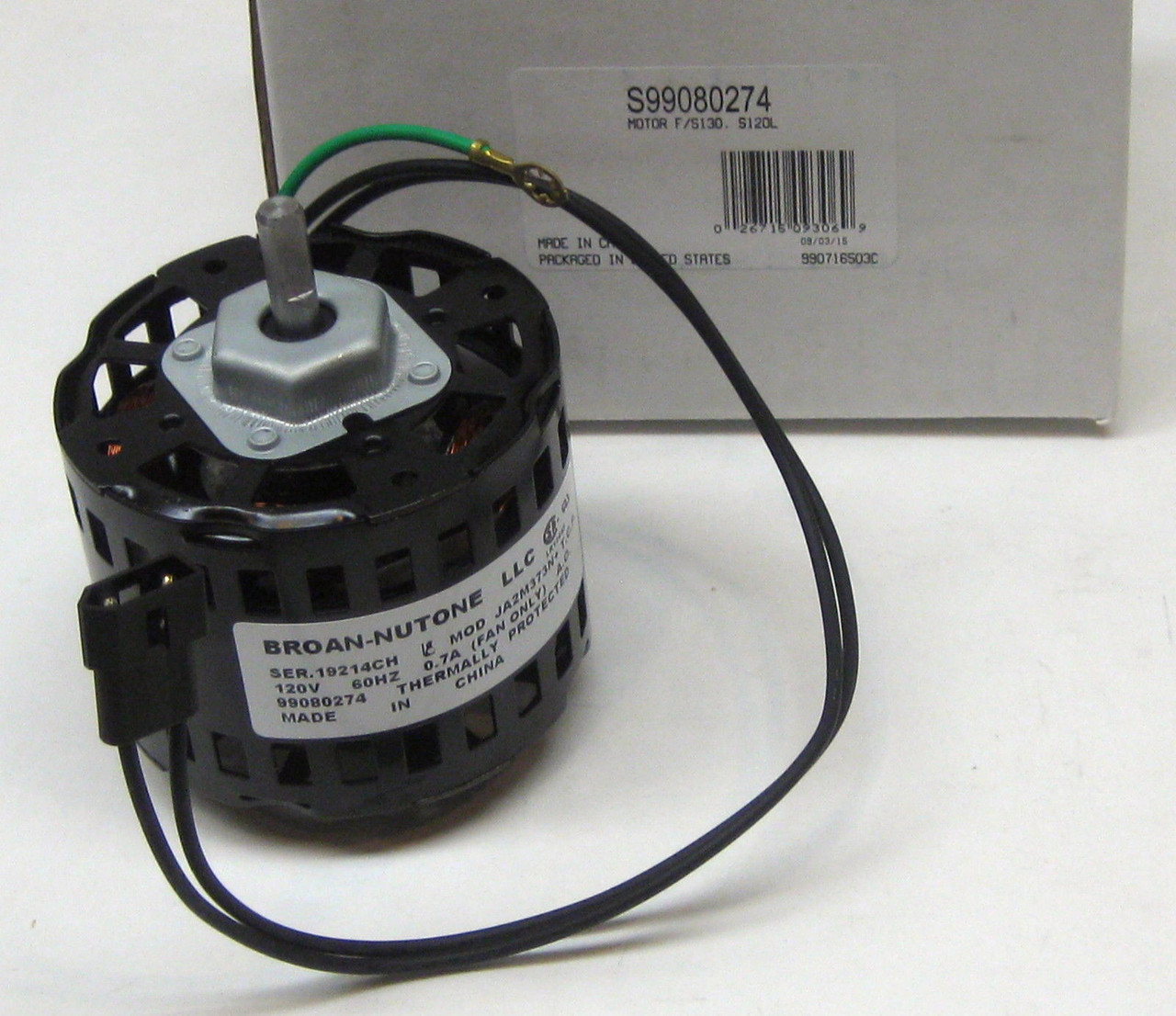 Broan S-99080274 Vent Fan Motor JA2M373N for F/S130 S120L 7173-0237
