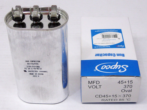 CD45+15X370 45/15 MFD 370V Oval Dual Run Capacitor | McCombs Supply Co