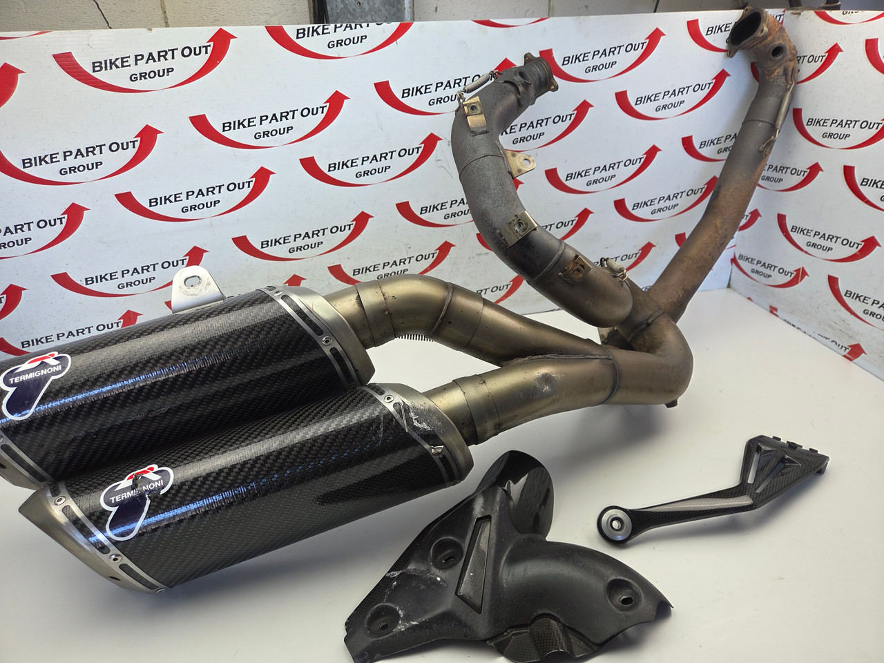 Termignoni exhaust system muffler damaged Ducati 848 1098