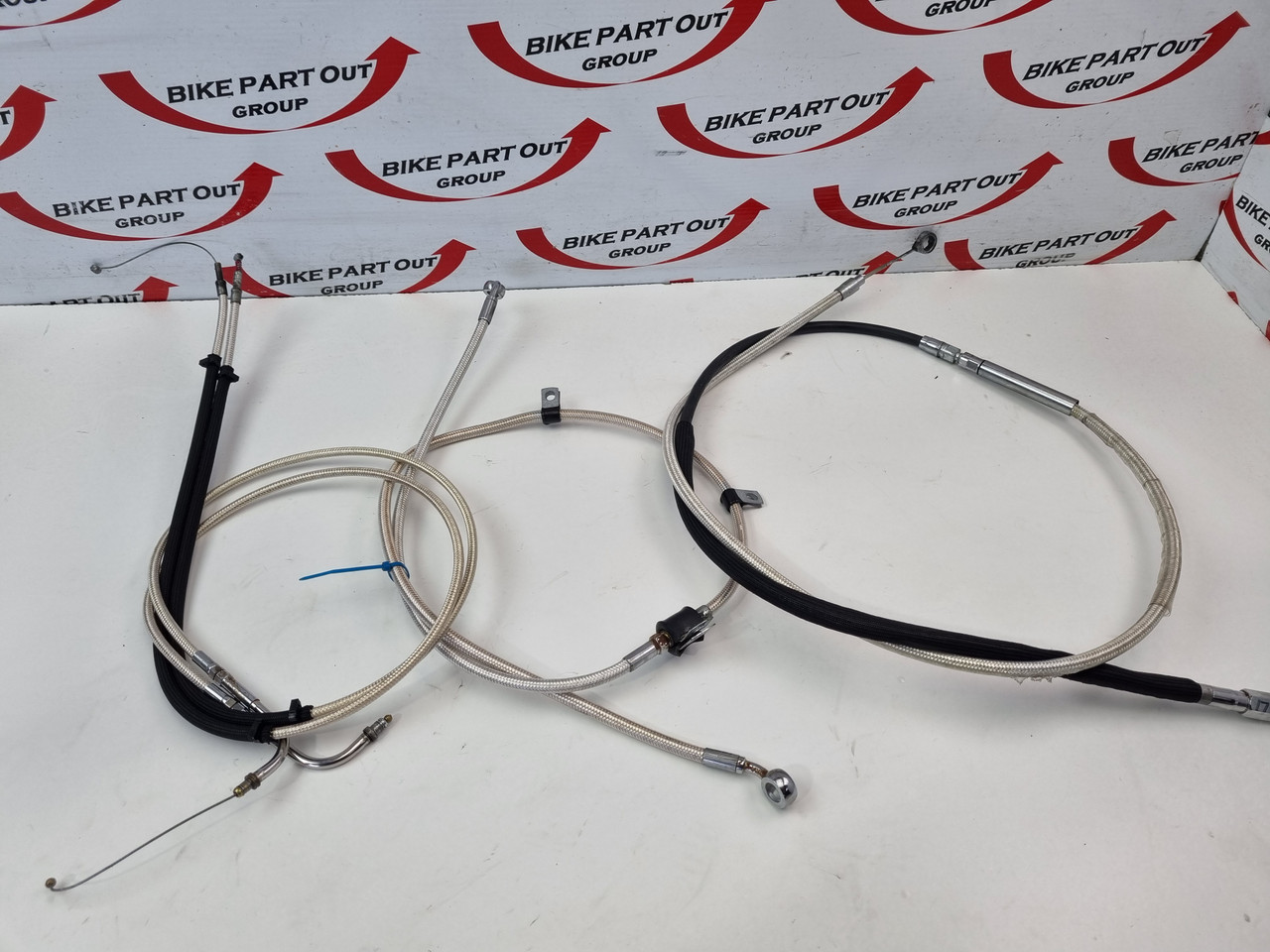 Extended Cable Set 12in Clutch Brake Line Throttle Harley Davidson Dyna Softail 07-17 - Bike