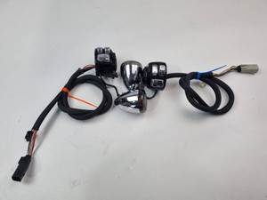 Chrome switch start lights horn 8 pin 6 pin Blinkers Harley Davidson Softail Dyna 96-11 71682-06A Chrome switch start lights horn 8 pin 6 pin Blinkers Harley Davidson Softail Dyna 96-11 71682-06A