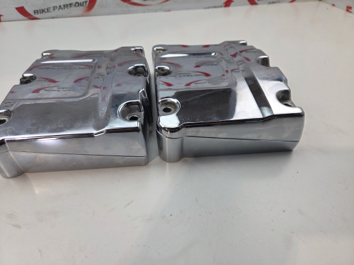 Chrome Rocker box valve tappet head cover pair Harley Davidson Dyna Softail Tourer Twin Cam 99-17