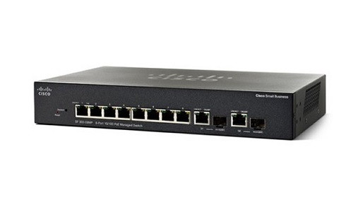 SF352-08P-K9-NA | Cisco Small Business SF352-08P Managed Switch, 8 10/100 and 2 Gigabit SFP Combo Ports, 62w PoE | Refurbished