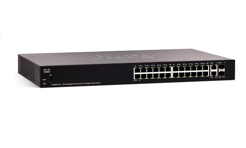 SG250X-24-K9-NA | Cisco SG250X-24 Smart Switch, 24 Gigabit/4 10 Gigabit Ports | Refurbished