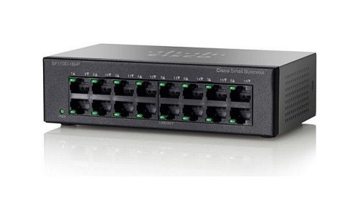 SF110D-16HP-NA | Cisco SF110D-16HP Unmanaged Small Business Switch, 16 Port 10/100 PoE | Refurbished