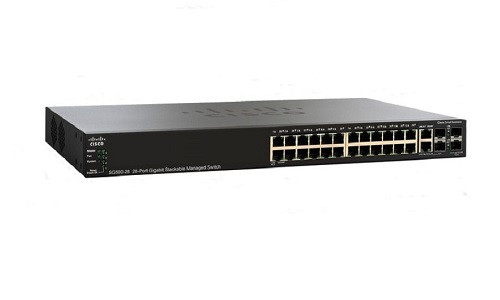 SG500-28MPP-K9-NA | Cisco SG500-28MPP Stackable Managed Switch, 24 Gigabit PoE+ and 4 Gigabit Ethernet Ports, 740w PoE | Refurbished