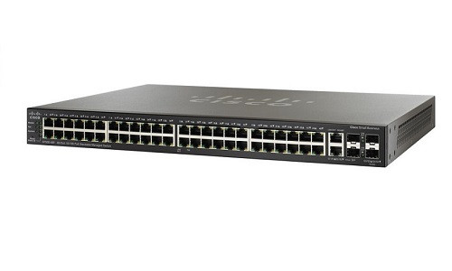 SF500-48P-K9-NA | Cisco SF500-48P Stackable Managed Switch, 48 10/100 PoE+ and 4 Gigabit Ethernet Ports | New