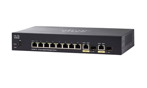 SG350-10-K9-NA | Cisco Small Business SG350-10 Managed Switch, 8 Gigabit Ehternet and 2 Gigabit SFP Combo Ports | New