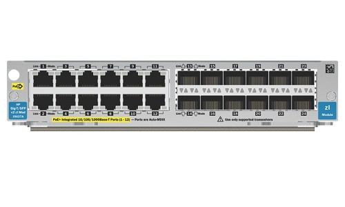 J9989A | HPE Aruba 5400R 12x1000BASE-T PoE+ / 12x1GbE SFP MACsec v3 zl2 Expansion Module, 24-port | Refurbished