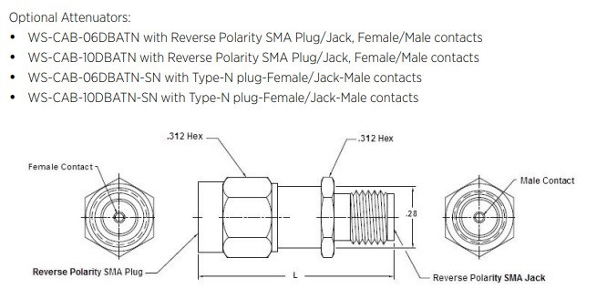 WS-CAB-6DBATN-SN | Extreme Networks Network Attenuator, 6dB | Refurbished