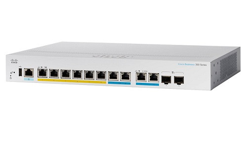 CBS350-8MGP-2X-NA Cisco Business 350 Managed Switch, 8 PoE+ Ports, 124w PoE Budget, w/Multigigabit/SFP+ Uplink - New