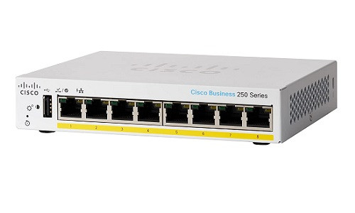 CBS250-8PP-D-NA Cisco Business 250 Smart Switch, 8 PoE+ Port, 45 watt - Refurbished