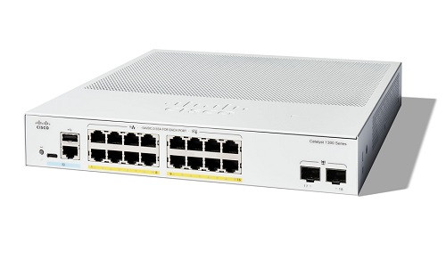 C1300-16P-2G | Cisco Catalyst 1300 Switch, 16 Port PoE+, 2x1G SFP Uplinks, 120w | New