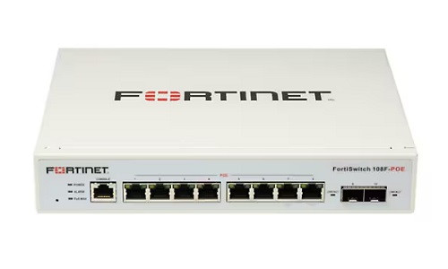 FS-108F-POE | Fortinet FortiSwitch 108F Switch, 8 Port GE PoE+, 2x GE SFP Uplink, 65w | Refurbished